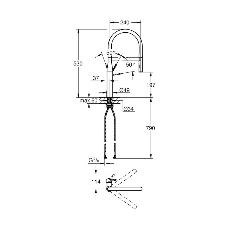 GROHE MANGUERA GENERAL VERDE LIMÓN