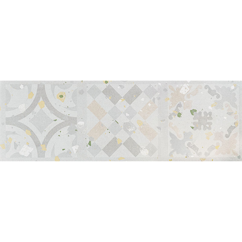 CERÁMICO ESMALTADO SIVIGLIA LIGHT GREY CEMENTINE MIX DECO MATE 40X120 CM