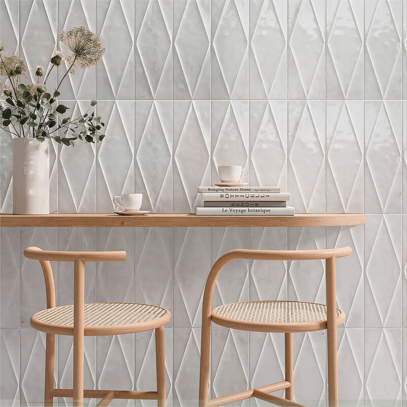 PORCELANATO ESMALTADO ZILIJ JEWEL WHITE BRILLO 15X45 CM