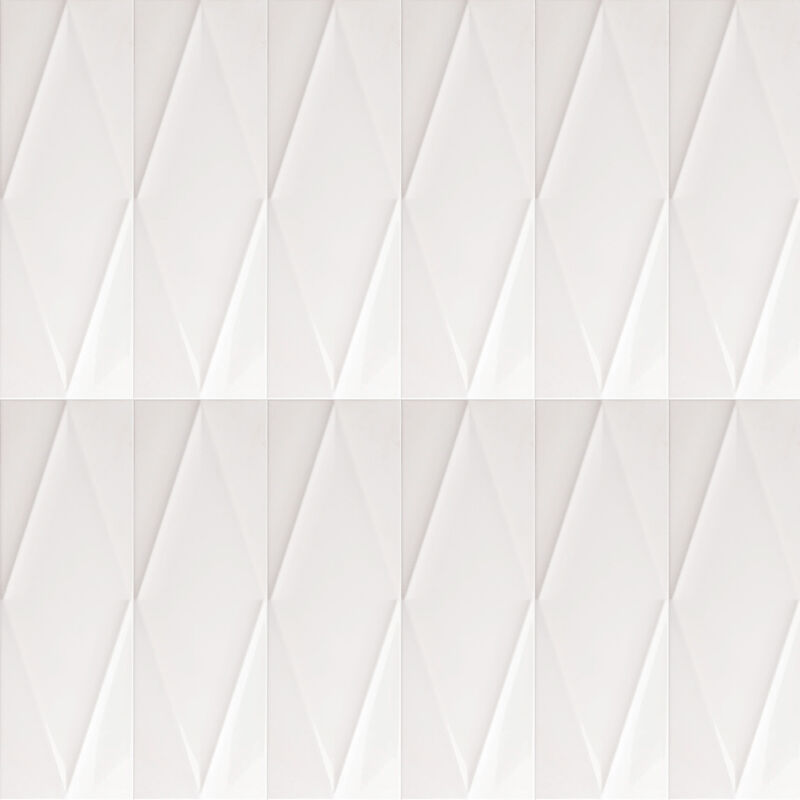 PORCELANATO ESMALTADO ZILIJ JEWEL WHITE BRILLO 15X45 CM