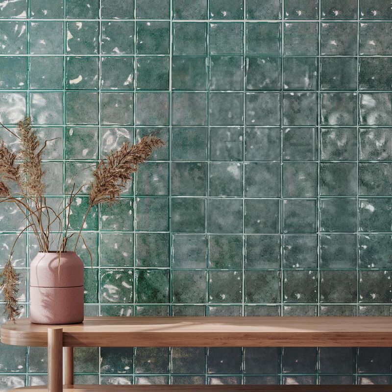 SEMIGRES ESMALTADO DIVERSITA VERDE BRILLO 30.70X30.70 CM