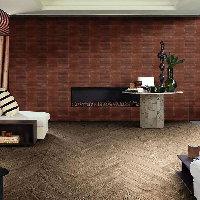 PORCELANATO ESMALTADO LUME CARAMEL MARRÓN BRILLO 6X24 CM